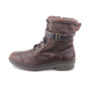 UGG Kesey Brown Leather Winter Ankle Boots 8.5